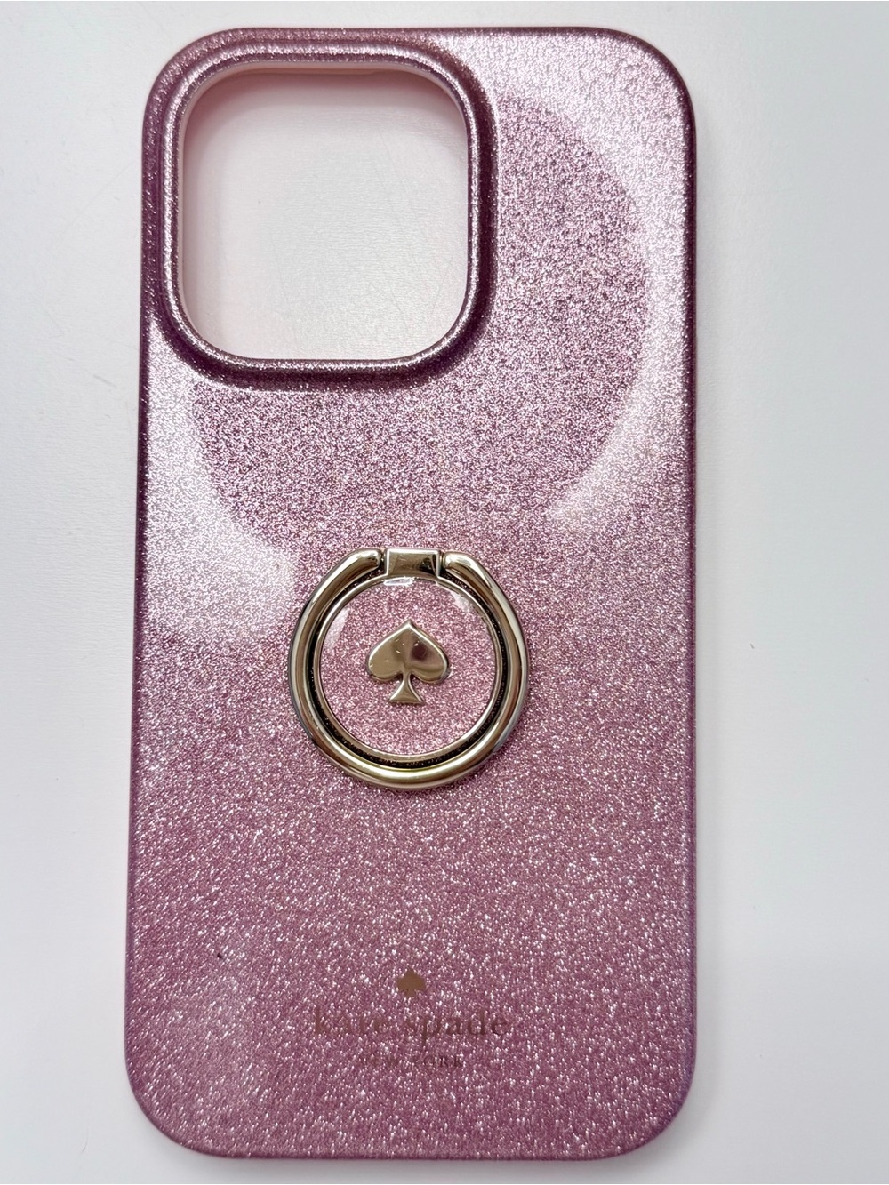 kate spade Sparkle Pink iPhone 14 Pro Case with Gold Ring